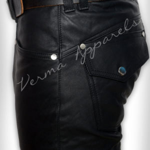 Biker studded leather jeans 3