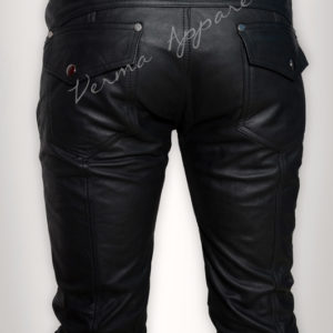 Biker studded leather jeans 5